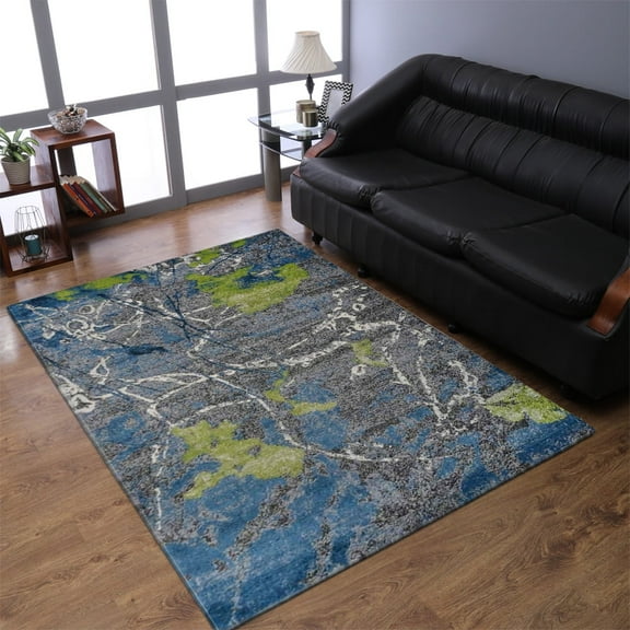 RUGSOTIC CARPETS MACHINE MADE HEATSET POLYPROPYLENE AREA RUGS - 6'x9', Rectangle Shape, Multicolor Color, Floral Modern Design, High Pile Machine Made Area Rugs for Living Room, Bed Room (M00018)
