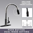 thumbnail image 5 of Westbrass KD08B-2662 Dual Spray Push Button Mode Kitchen Faucet with Pull Down Sprayer Head, Polished Chrome/Matte Black, 5 of 15