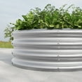 thumbnail image 4 of Round Raised Garedn Bed,32.08"*11.4" Metal Raised Beds,Outdoor Garden Raised Planter Box for Flowers, Herbs, Fruits,Silver, 4 of 7