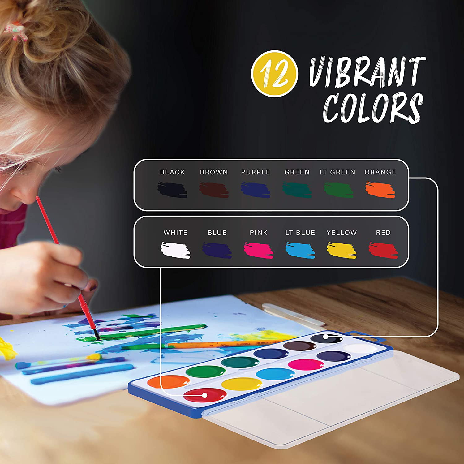  Neliblu Multi-Color Paint for Kids Set of 12
