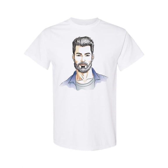 Man Face With Beard T-Shirt Women -Image by Shutterstock, Female x-Large