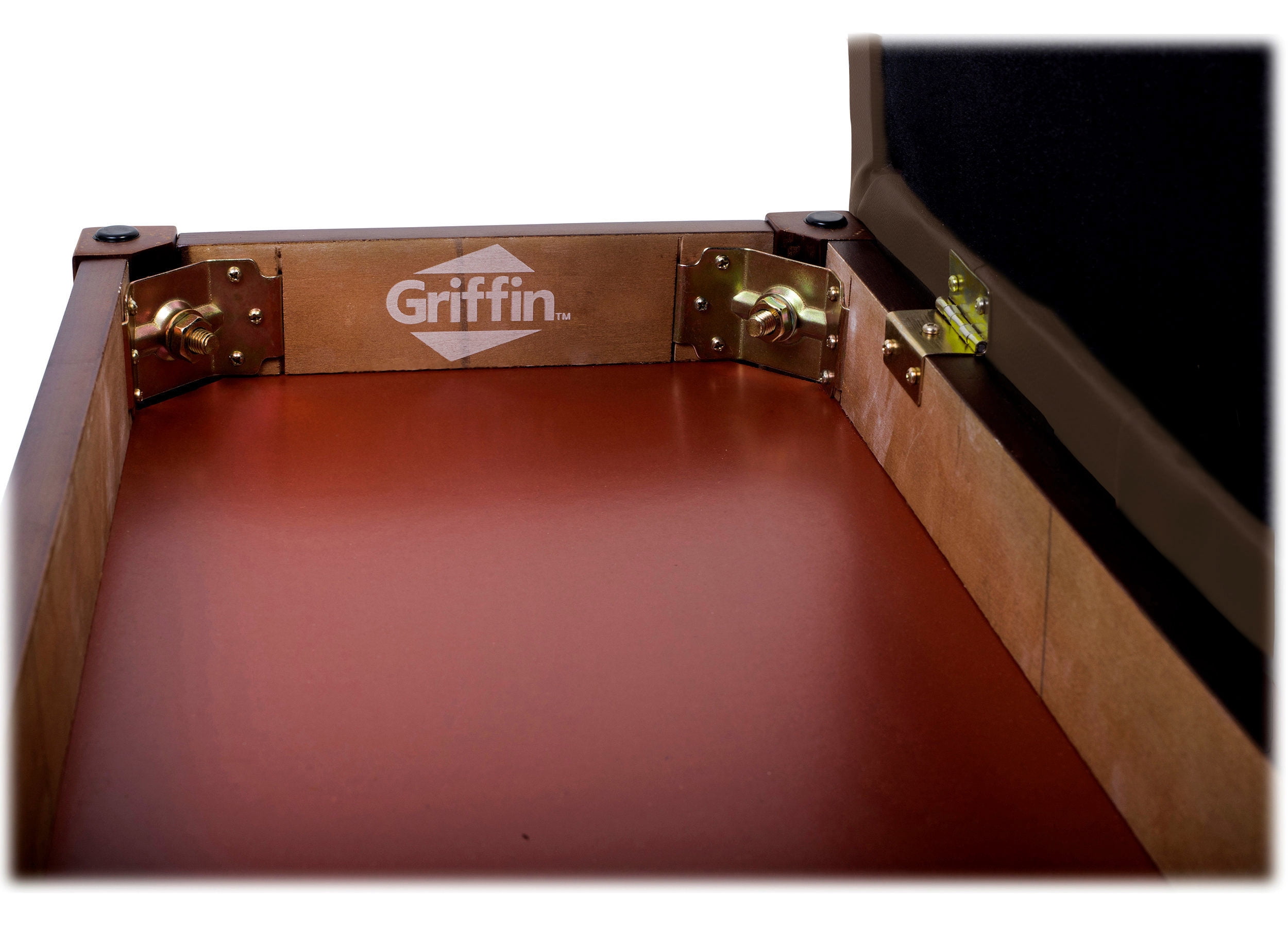 Griffin Piano Bench with Brown PU Leather - Vintage Design, Heavy-Duty & Ergonomic Keyboard Stool - Double Duet Seat & Convenient Hidden Storage Space, Perfect For Home & Professional