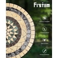 thumbnail image 2 of Indoor/Outdoor Bistro Tables, 24" Round Mosaic Coffee Table for Outside, All Weather Patio Accent Table for Yard Balcony Porch Garden Deck Poolside, Easy Assembly, Vintage, 2 of 11
