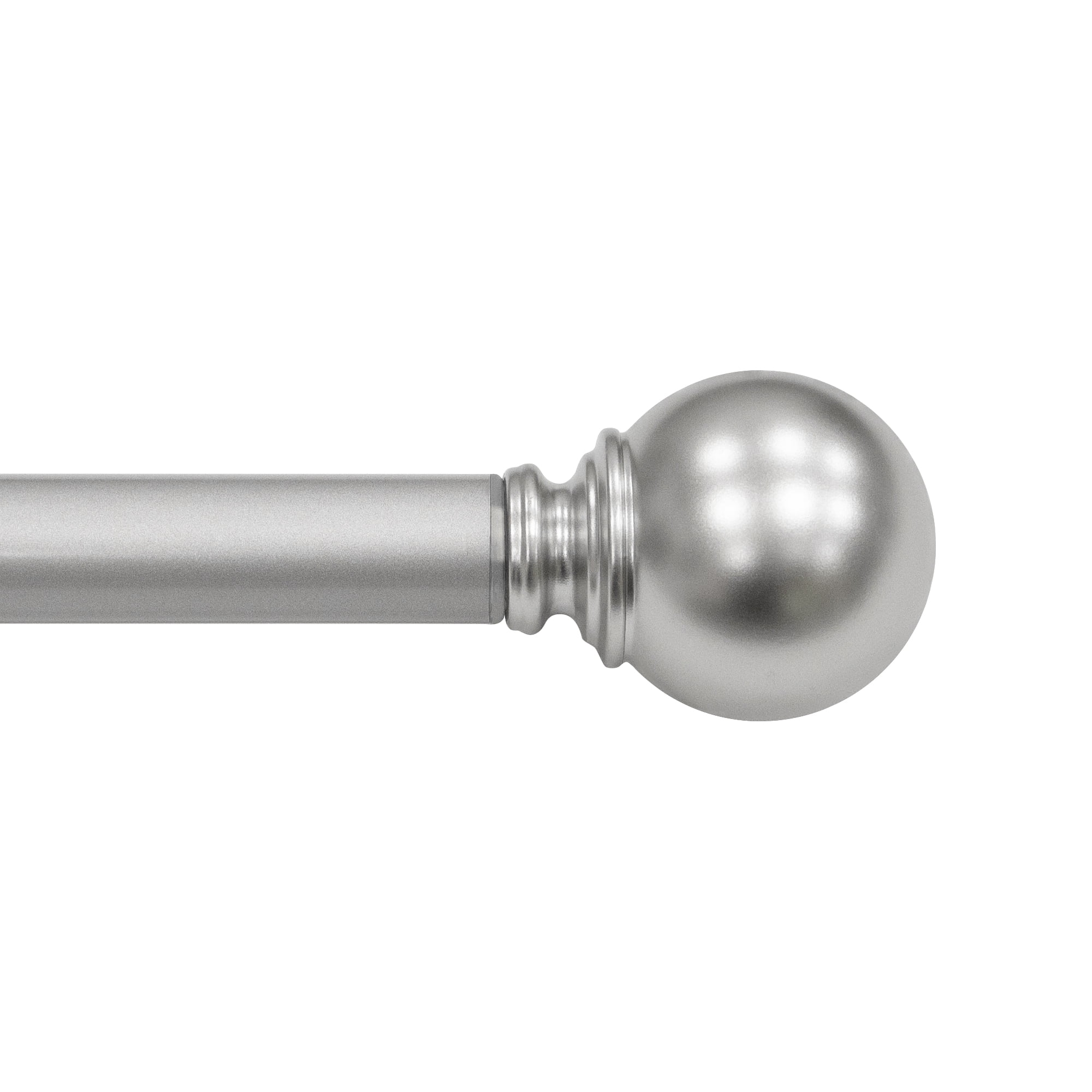 (2 pack) Mainstays 1" Nickel Ball Adjustable Single Curtain Rod, 30-84"