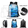 thumbnail image 4 of Jeiento Dolphin Backpack for Boys Primary School Bag and Lunch Bag Set Pencil Case Elementary Students Bookbag Back Packs Blue Ocean Kids Child Daypack Back To School Rucksack Satchel, 4 of 7