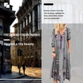 thumbnail image 4 of Vestido largo con estampado floral bohemio Cuello en V Cordón con cordones Ropa de manga larga Yuarrent AP000133-20B, 4 of 6