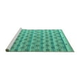 thumbnail image 2 of Ahgly Company Machine Washable Indoor Square Abstract Turquoise Blue Modern Area Rugs, 7' Square, 2 of 4