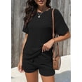 thumbnail image 4 of Aleumdr Womens 2 Piece Outfits Active Set with Pockets Sweatsuit for Summer Black S, 4 of 7