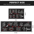 thumbnail image 2 of Black Kitchen Rugs and Mats Non Skid Washable Set of 2, Red Love Heart Kitchen Mats for Floor, My Sweet Home Kitchen Runner Rug, Modern Phrase Doodle Kitchen Decor, 2 of 6