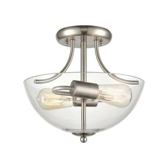 CN280282-Thomas Lighting-Astoria - 2 Light Convertible Semi-Flush Mount-Brushed Nickel Finish