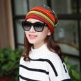 thumbnail image 3 of SPRING PARK Women Turban Womens Mens Cotton Headband Chemo Hat Striped Hairband Bandana Pleated Cap, 3 of 5
