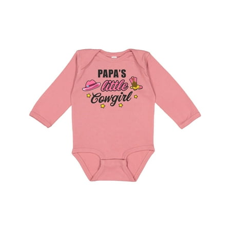 

Inktastic Papas Little Cowgirl with Cowgirl Hat and Boots Gift Baby Girl Long Sleeve Bodysuit