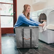 CleverMade Collapsible Fabric Laundry Hamper LUXE, Gray, Adult