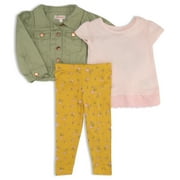 Kensie Toddler Girls Twill Jacket 3Pc Set, Size 2T-4T