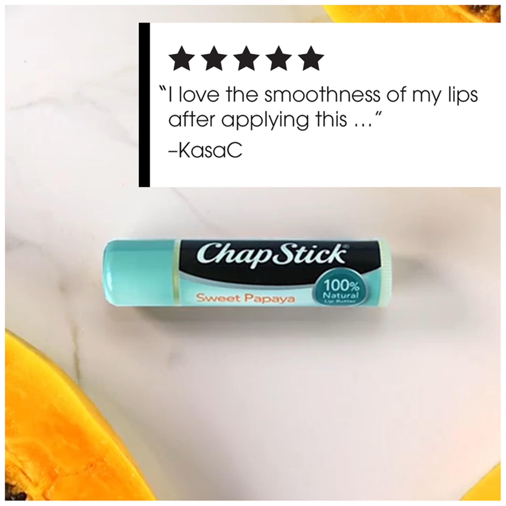 ChapStick Pink Grapefruit 100% Natural Lip Butter Tube - 0.15 Oz