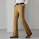 thumbnail image 4 of Pantalones de traje para hombre, drapeados, fluidos, de pierna ancha, con boca acampanada, ajustados, para oficina, para trabajo, de verano, acampanados, chinos, para hombre, sastrería elegante, 4 of 5