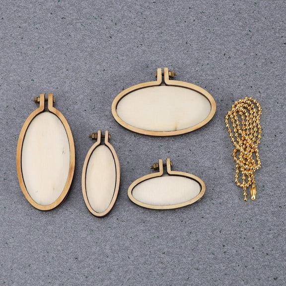 Worgeous Light Yellow Embroidery Hoop Set with 5 Pcs Mini Wood Frames for DIY Crafting Sewing Stitching