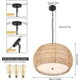 thumbnail image 4 of TFCFL Lantern Pendant Lighting, Rustic Boho Chandelier, Farmhouse Basket Pendant Light Fixtures, Hand Woven Hanging Ceiling Lamp for Dining Table Kitchen Island Restaurant, 4 of 18
