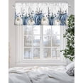 thumbnail image 3 of Fall Thanksgiving Kitchen Valances for Windows Blue White Pumpkins Autumn Leaves Valance Curtains&nbsp; for Kitchen /Living Room/Bedroom/ Bathroom Decor, 42"x12 " ,Rod Pocket 1 Panel, White, 3 of 7