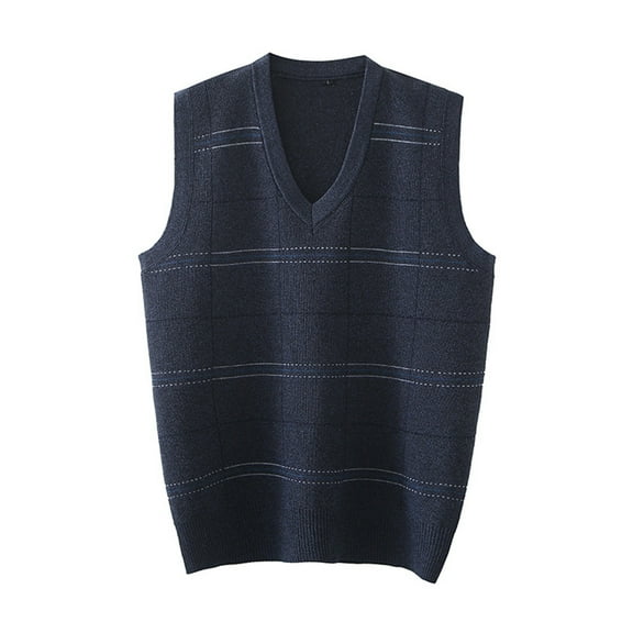 Bcfgryg Mens Autumn Winter Casual Fashion V Neck Sleeveless Knit And Fleece Vest Sweater Vest Long Cardigan Men Black L