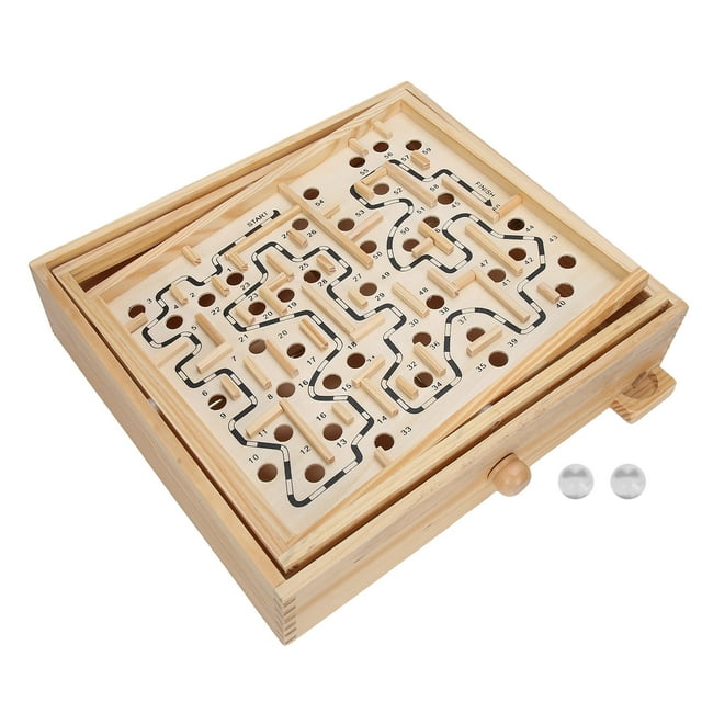 Wooden Labyrinth Toy, Maze Game Toy, Rounded Corner Grinding For Children Adult