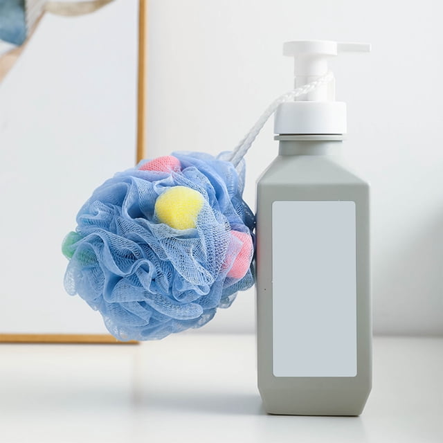 Esponja de Baño Coreana con Forma de Flor | Toalla de Baño Exfoliante de Malla | Material Pe con Cuerda para Colgar | 12X12X12Cm | 5 Colores (Blanco, Gris, Verde, Azul, Rosa) | 1 Unidad