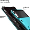 thumbnail image 3 of Case for iPhone XR Case 10R Wallet ID Slot Credit Card Holder Spring Pocket Scratch Resistant Dual Layer Protective Bumper Rugged TPU Rubber Armor Hard Shell Cover for iPhone XR 10R Light Blue, 3 of 14