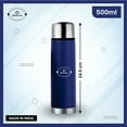 thumbnail image 3 of SOPL-OLIVEWARE Skyper Vacuum Bottle (500ml), Stainless Steel, Hot & Cold, Insulated Bottle, Fit for Indoor & Outdoors (Blue), 3 of 5