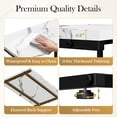 thumbnail image 4 of HomGarden Set of 3 Industrial Nesting Sofa Side Table Indoor MDF C-shaped Stacking End Table Rustic Brown, White Marble Pattern, 4 of 13
