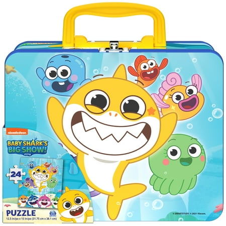 Baby Shark's Big Show 24 Piece Jigsaw Puzzle in Tin with Handle, for Families and Kids Ages 4 and up