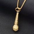 thumbnail image 4 of PAMTIER Men Stainless Steel Vintage Personality Punk Singer Musical Microphone Pendant Necklace Minimalist Jewelry Gold Free Chain, 4 of 6