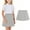 Gray, variant on Girls Casual Mini High Waist Stretchy Flared Pleated Skater School Uniform Skirts