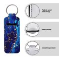 thumbnail image 3 of Renewold Fashion Chapstick Holder Keychain with Durable Ring Blue Marble Stripes Lip Balm Sleeve Reuseable Holder Pouch for Lipstick, Chapstick, Lip Gloss, 3 of 6