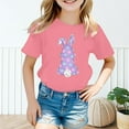 thumbnail image 2 of Valora Little Kid Girls Summer Graphic Tee Cute Easter Print Short Sleeve T-Shirt for Kids Casual Comfortable Top Pink 6-7 Years, 2 of 4