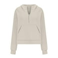 thumbnail image 6 of Hessimy Half Zip Sweatshirts Cropped Hoodies Fleece Jackets Womens Quarter Zip Up Pullover Fall Outfits 2024 Winter Clothes(Z08-Beige,XL）, 6 of 7