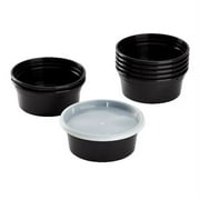 Karat 8 oz Black PP Injection Molded Round Deli Containers with Lids - 240 Sets