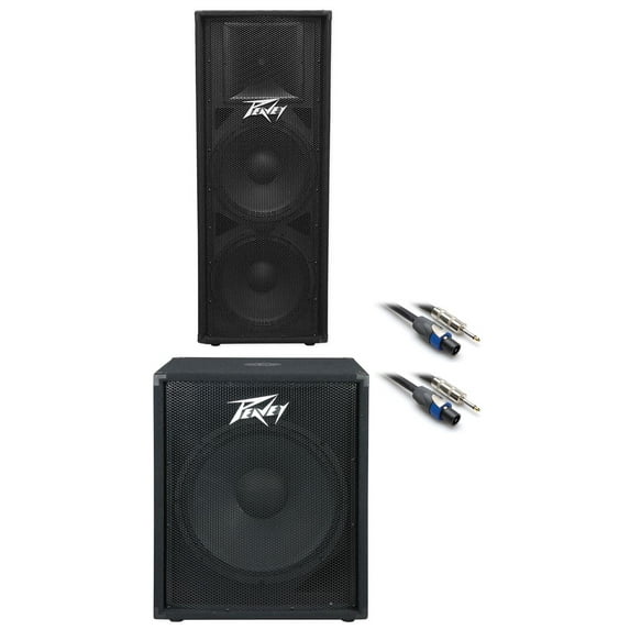 Peavey PV215 Dual 15" Speaker + PV118 18" Subwoofer Sub +(2) FREE Speaker Cables