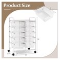 thumbnail image 3 of Moccha 10-Drawer Rolling Storage Cart - Under Desk Storage Drawers with wheels for Art Supply Paper Salon, Scrapbook Paper Tools, Mobile Utility Cart for Classroom, Clear, 3 of 8