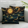 thumbnail image 3 of COMIO  Moon Sun and Stars Throw Pillow Covers Boho Gold Celestial Bodies Night Sky Background Decorative Pillowcases Soft Cushion Covers for Sofa Couch Bed Home Decor, 3 of 5