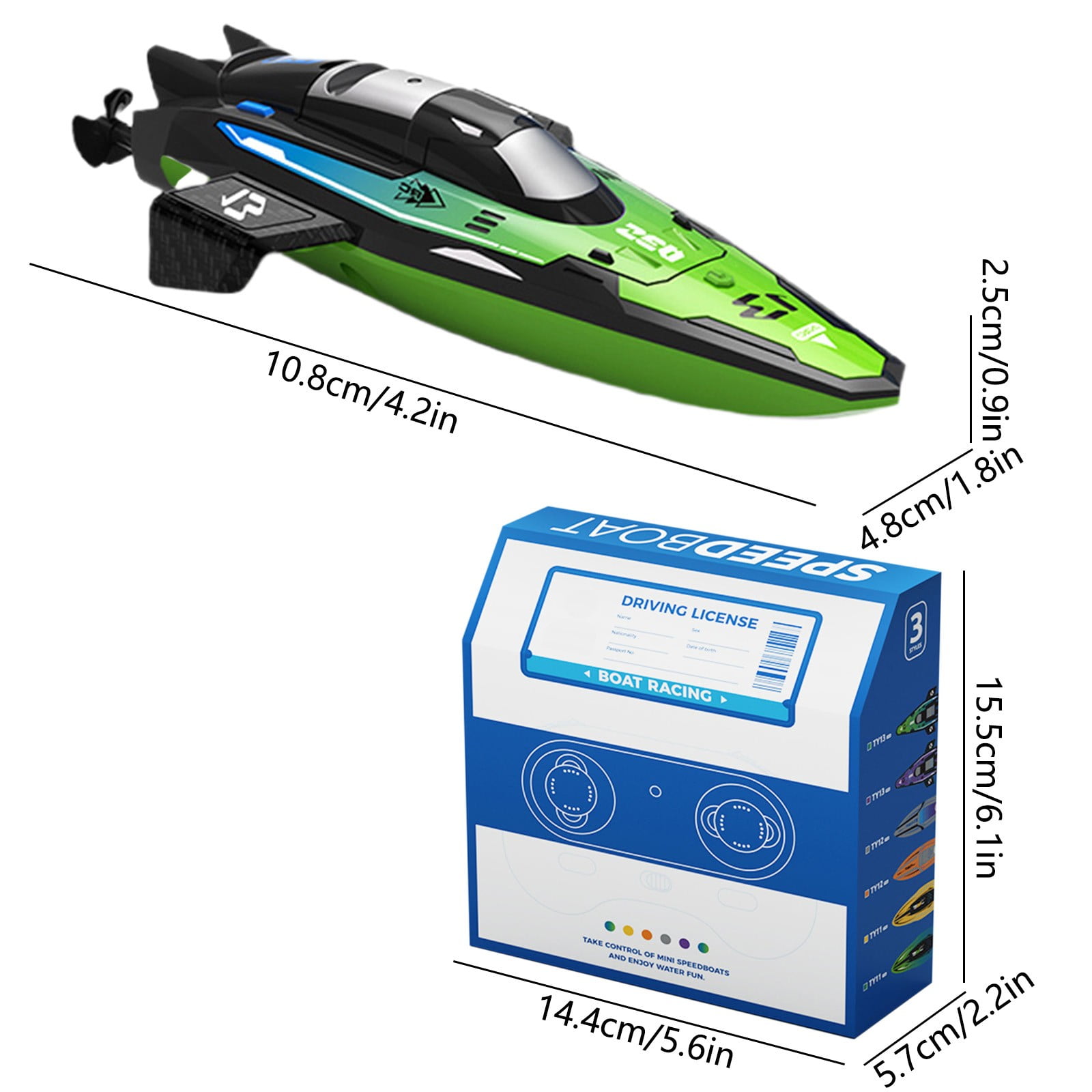 SPOORYYO Stunt Remote Control Speedboat with Double Motor, Self-Righting RC Boat with Water Sensing Charging and 2.4G Remote