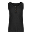 thumbnail image 5 of Summer Sleeveless Top For Women Casual Slim Solid Color Buttons Pullover Vest Ladies Loose Beach Camisole Top, 5 of 7
