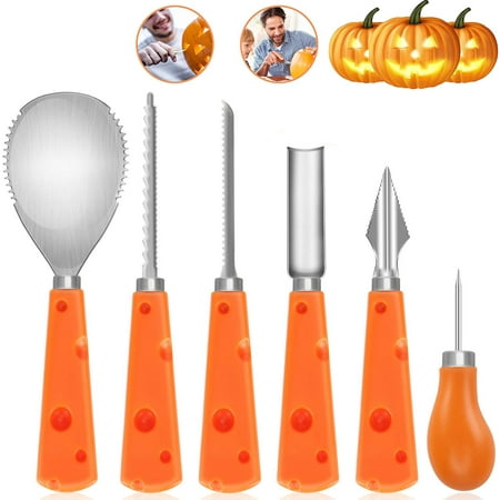 Pumpkin Carving Kit,6PCS Pumpkin Carving Tools,Sturdy Carving Tools for Pumpkin Stainless Steel Professional Pumpkin Carving
