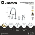 thumbnail image 6 of Kingston Brass KS2795PXBS Governor Double-Handle 4-Hole Widespread Kitchen Faucet with Brass Sprayer in Oil Rubbed Bronze, 6 of 7