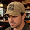 thumbnail image 7 of That's What I Do I Smoke Cigars and I Know Things Hat Baseball Cap Cool Washed Ball Cap, 7 of 7