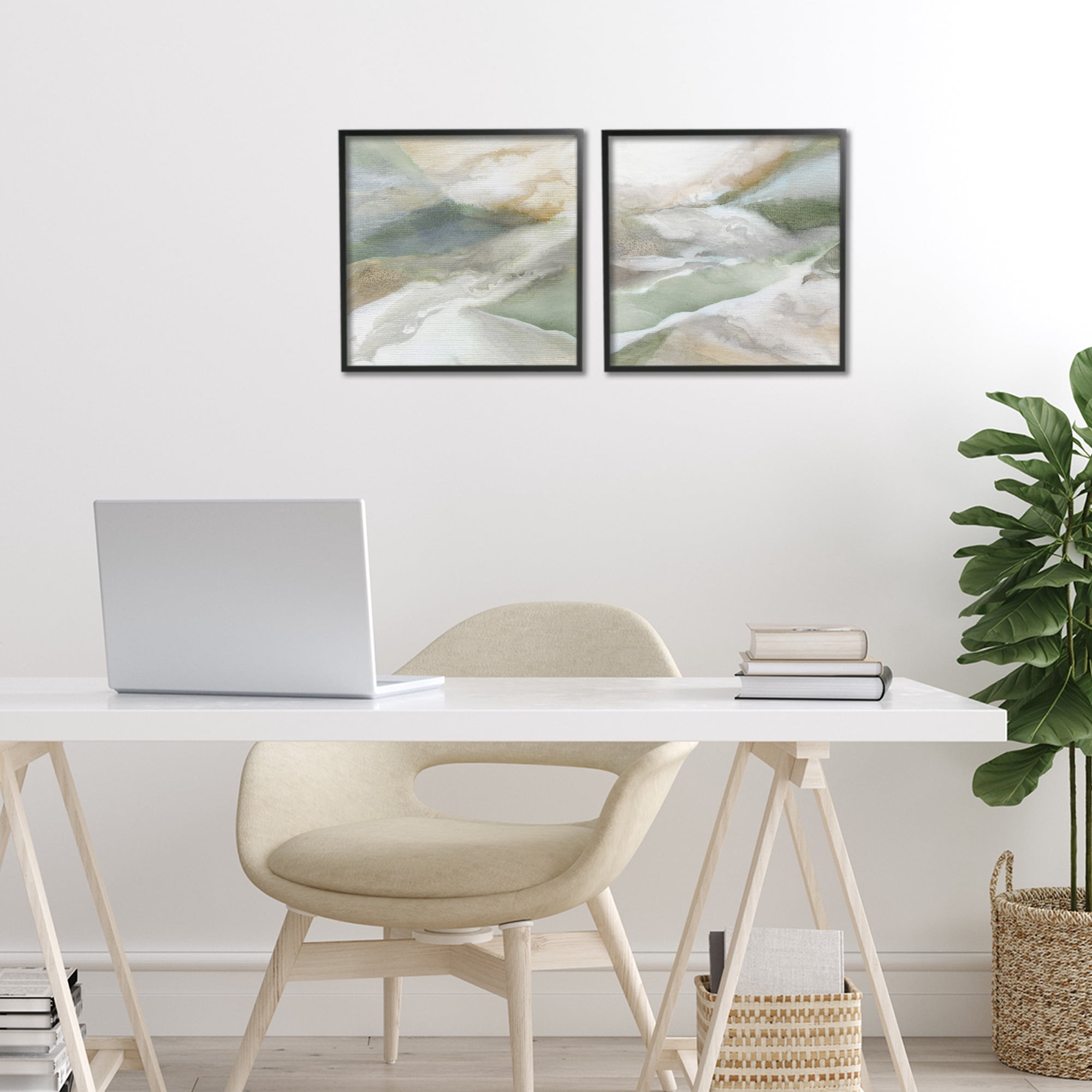 Stupell Industries Serene Misty Valley Abstraction 2 Piece Black Framed Giclee Art Set, design by Carol Robinson