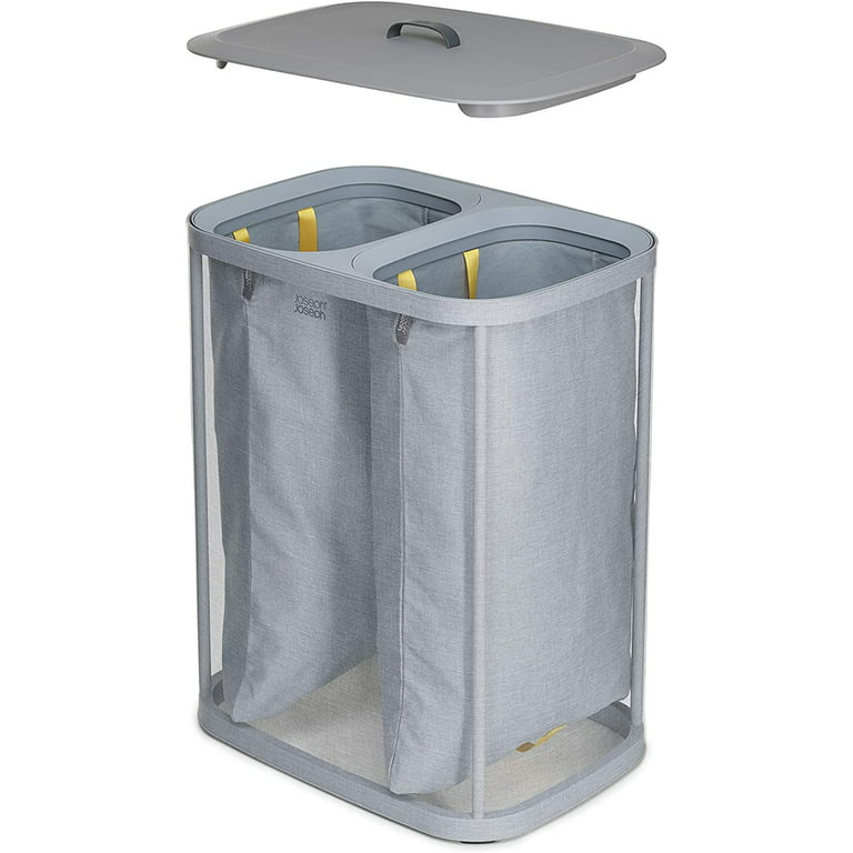 Joseph Joseph Tota - Cesta separadora para ropa sucia de 90 litros con  tapa, 2 bolsas de lavado extraíbles con asas, color crudo