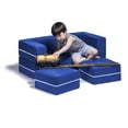 thumbnail image 6 of Jaxx Zipline Kids Modular Loveseat & Ottomans/Fold Out Lounger, Blueberry, 6 of 8