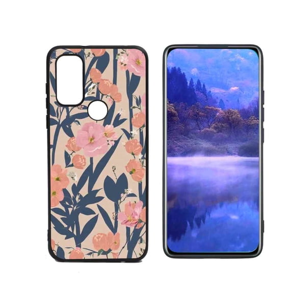 Japanese-Vintage-Floral-Bohor-2 Phone Case, Degined for Motorola Moto G Pure Case Men Women, Flexible Silicone Shockproof Case for Motorola Moto G Pure