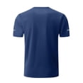 thumbnail image 4 of Domuza Men's Plain Reflective Design Sports Tee Active Crew Neck Tshirts Dri Breathable Shirts Blue L, 4 of 5