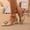 Beige, variant on Women's Cute Pointed Toe Thick Heel Sandals Wrap Strap Versatile Metallic Embellishment Spring Summer Black 36